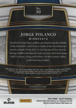 2022 Panini Select - Blue Retail Base #50 Jorge Polanco Back