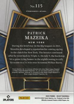 2022 Panini Select - Blue Retail Base #115 Patrick Mazeika Back