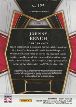 2022 Panini Select - Holo #125 Johnny Bench Back