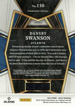 2022 Panini Select - Holo #130 Dansby Swanson Back