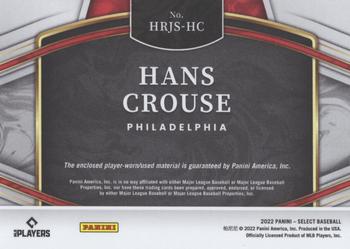 2022 Panini Select - Horizontal Rookie Jumbo Swatch #HRJS-HC Hans Crouse Back