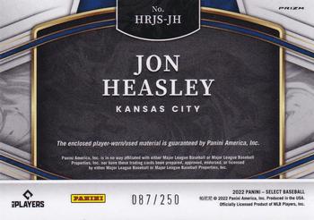 2022 Panini Select - Horizontal Rookie Jumbo Swatch Holo #HRJS-JH Jon Heasley Back