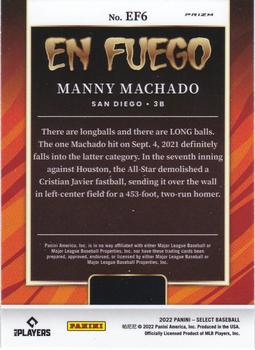 2022 Panini Select - En Fuego Holo #EF6 Manny Machado Back