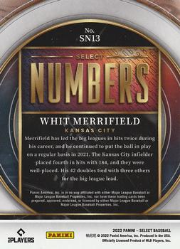 2022 Panini Select - Select Numbers #SN13 Whit Merrifield Back
