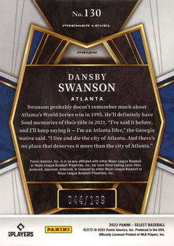 2022 Panini Select - Red #130 Dansby Swanson Back