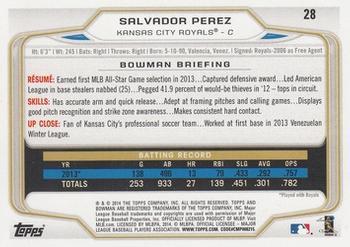 2017 Bowman - Bowman Buybacks 2014 Bowman Stamped Silver #28 Salvador Perez Back