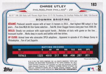 2017 Bowman - Bowman Buybacks 2014 Bowman Stamped Silver #183 Chase Utley Back