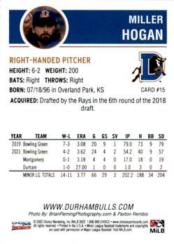 2022 Choice Durham Bulls #15 Miller Hogan Back