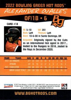 2022 Choice Bowling Green Hot Rods #18 Alexander Ovalles Back