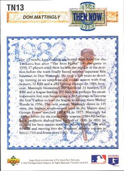 1993 Upper Deck - Then and Now #TN13 Don Mattingly Back