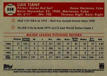2021 Topps Chrome Platinum Anniversary - Prism Refractor #558 Luis Tiant Back
