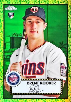 2021 Topps Chrome Platinum Anniversary - Green/Yellow 70th Anniversary Refractor #65 Brent Rooker Front
