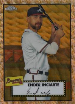 2021 Topps Chrome Platinum Anniversary - Gold/Rose Gold 70th Anniversary Wave Refractor #414 Ender Inciarte Front