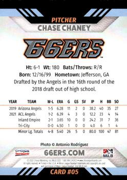 2022 Choice Inland Empire 66ers #05 Chase Chaney Back