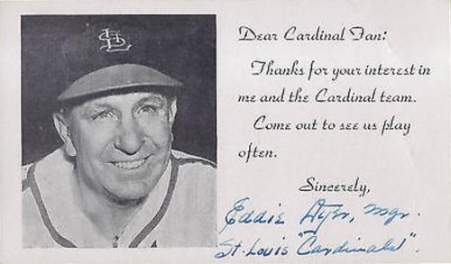 1949-50 St. Louis Cardinals Photocards #NNO Eddie Dyer Front