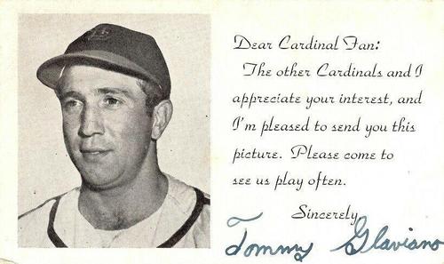 1949-50 St. Louis Cardinals Photocards #NNO Tommy Glaviano Front