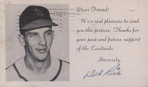 1949-50 St. Louis Cardinals Photocards #NNO Del Rice Front