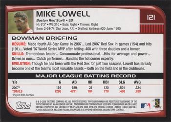 2017 Bowman - Bowman Buybacks 2008 Bowman Stamped Gold #121 Mike Lowell Back