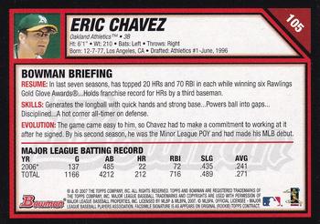2017 Bowman - Bowman Buybacks 2007 Bowman Stamped Gold #105 Eric Chavez Back