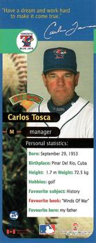 2003 Hit the Books Bookmarks Toronto Blue Jays #NNO Carlos Tosca Front