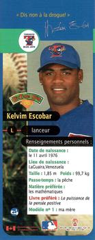 2003 Hit the Books Bookmarks Toronto Blue Jays #NNO Kelvim Escobar Back