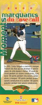 2003 Hit the Books Bookmarks Toronto Blue Jays #NNO Carlos Delgado Back