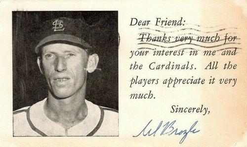 1951-52 St. Louis Cardinals Postcards #NNO Al Brazle Front