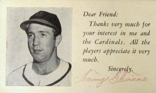 1951-52 St. Louis Cardinals Postcards #NNO Tommy Glaviano Front