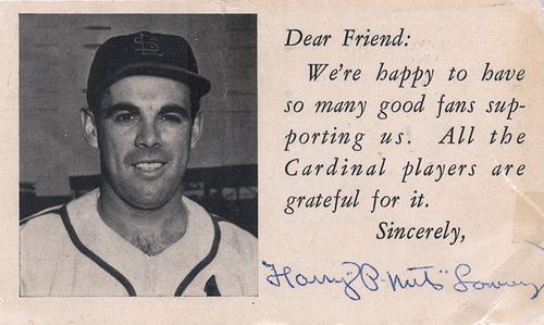 1951-52 St. Louis Cardinals Postcards #NNO Harry Lowrey Front