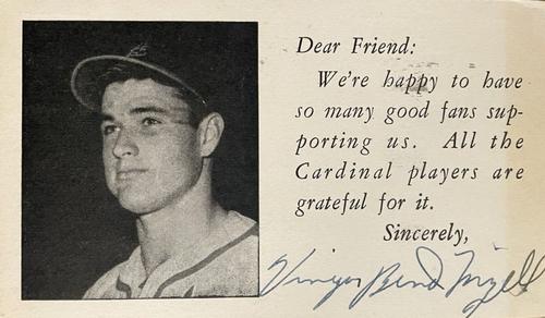 1951-52 St. Louis Cardinals Postcards #NNO Vinegar Bend Mizell Front