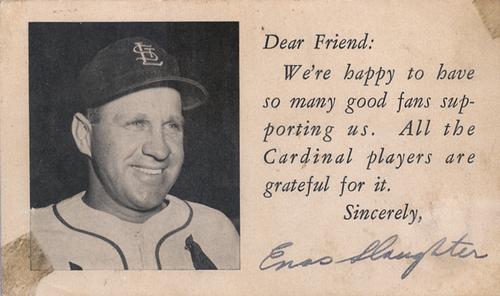 1951-52 St. Louis Cardinals Postcards #NNO Enos Slaughter Front