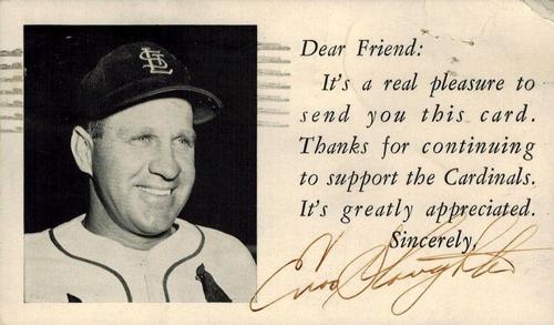 1951-52 St. Louis Cardinals Postcards #NNO Enos Slaughter Front