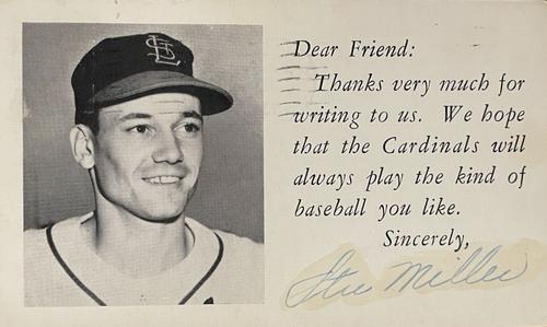1953-55 St. Louis Cardinals Photocards #NNO Stu Miller Front