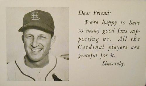 1953-55 St. Louis Cardinals Photocards #NNO Stan Musial Front