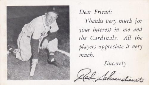 1953-55 St. Louis Cardinals Photocards #NNO Red Schoendienst Front