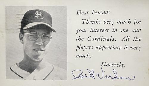 1953-55 St. Louis Cardinals Photocards #NNO Bill Virdon Front