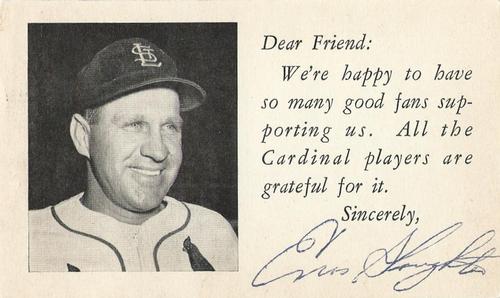 1953-55 St. Louis Cardinals Photocards #NNO Enos Slaughter Front