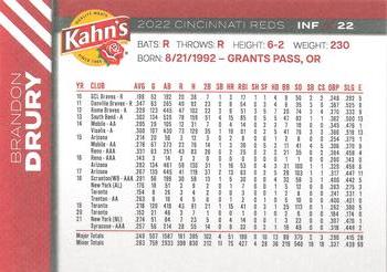 2022 Kahn's Cincinnati Reds #NNO Brandon Drury Back