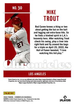 2022 Panini Chronicles #30 Mike Trout Back