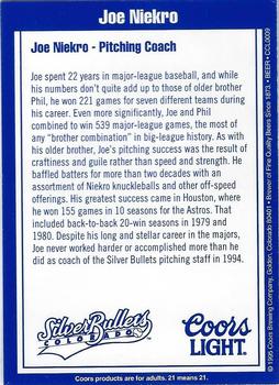 1995 Colorado Silver Bullets Update #NNO Joe Niekro Back