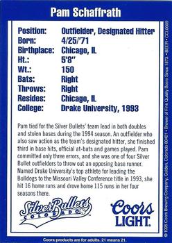 1995 Colorado Silver Bullets Update #NNO Pam Schaffrath Back