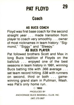 1993 Anchorage Bucs #29 Pat Floyd Back