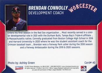 2022 Choice Worcester Red Sox #40 Brendan Connolly Back
