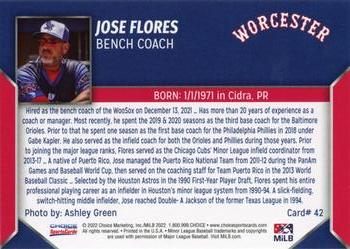 2022 Choice Worcester Red Sox #42 Jose Flores Back