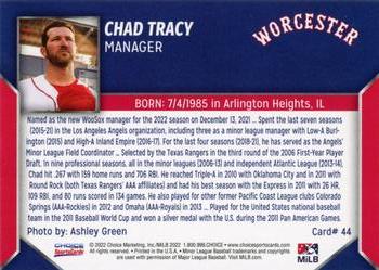2022 Choice Worcester Red Sox #44 Chad Tracy Back