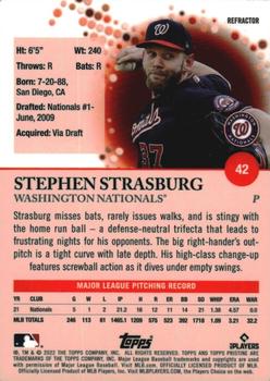 2022 Topps Pristine - Refractor #42 Stephen Strasburg Back