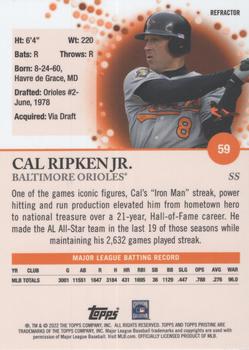 2022 Topps Pristine - Refractor #59 Cal Ripken Jr. Back