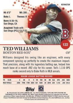 2022 Topps Pristine - Refractor #122 Ted Williams Back
