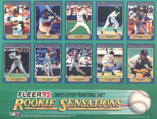 1992 Fleer - Rookie Sensations Promotional Sheet #NNO Fleer Rookie Sensations Promotional Sheet Front