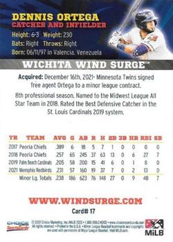 2022 Choice Wichita Wind Surge #17 Dennis Ortega Back